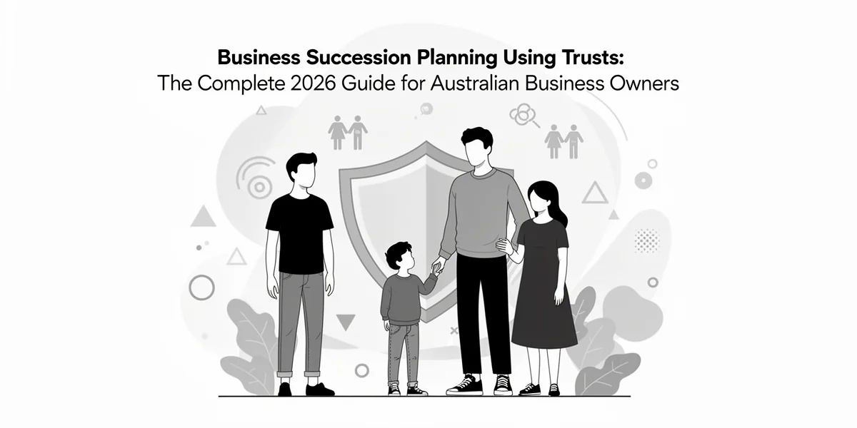 Australian business owners reviewing succession planning documents with their accountant and solicitor